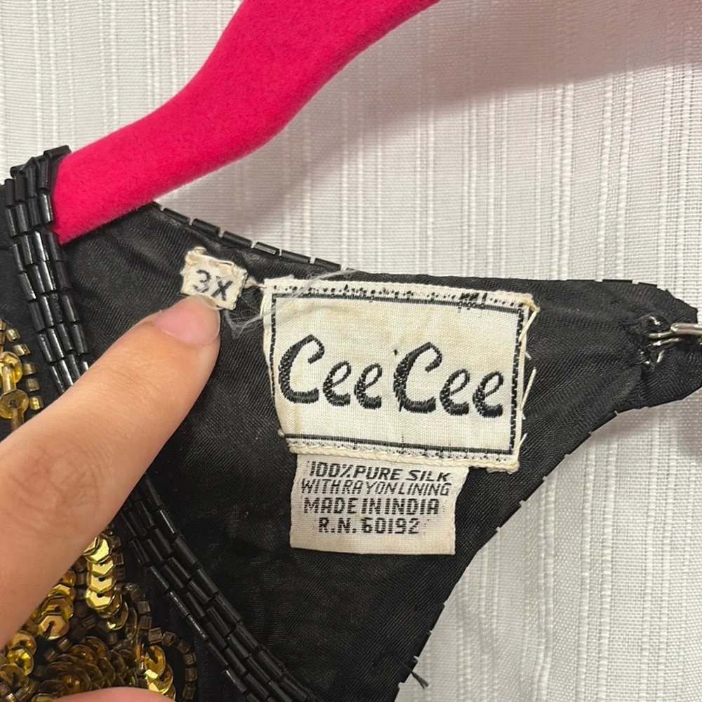 Vintage Fully Beaded Silk Shift Dress - Picture 2 of 8